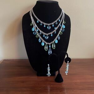 Vintage Robert Rose Necklace and Earrings Korea #315